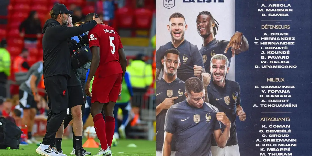 Konaté suffered an injury in training before the game against Newcastle