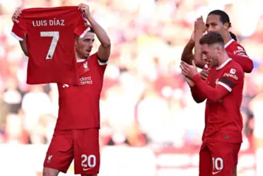 (VIDEO) This is how Diogo Jota's tribute to Luis Diaz on his goal against Nottingham was seen from the stands at Anfield
