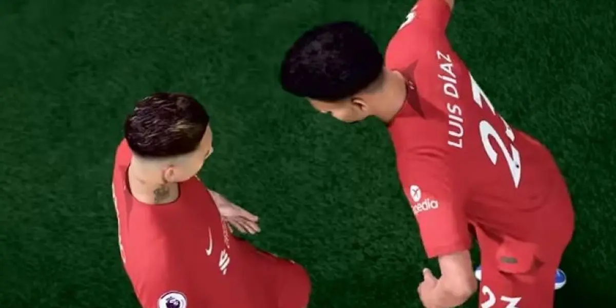 The video game trailer shows Liverpool's Colombian alongside Mbappé, Vinicius and Haaland.
