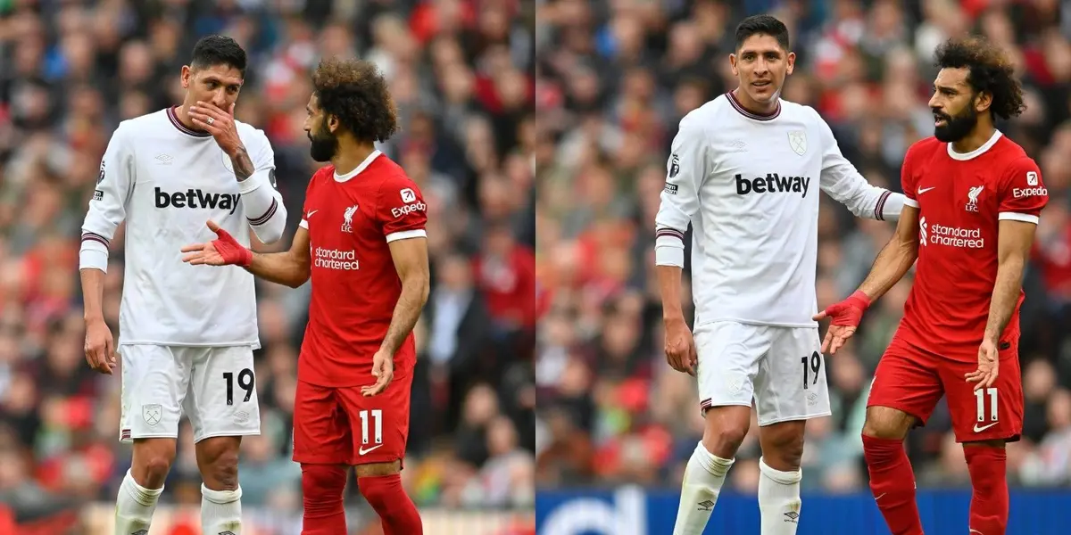 There was a tense moment with Salah and a West Ham player