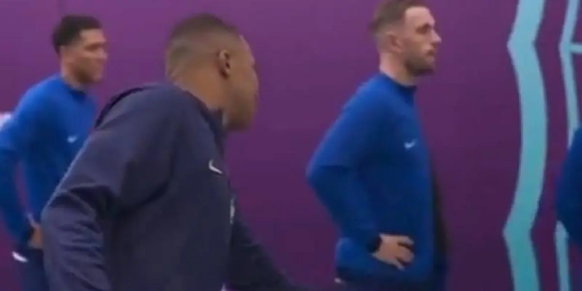 There was an eye-catching scene between the Liverpool player and the France striker in the England v France clash