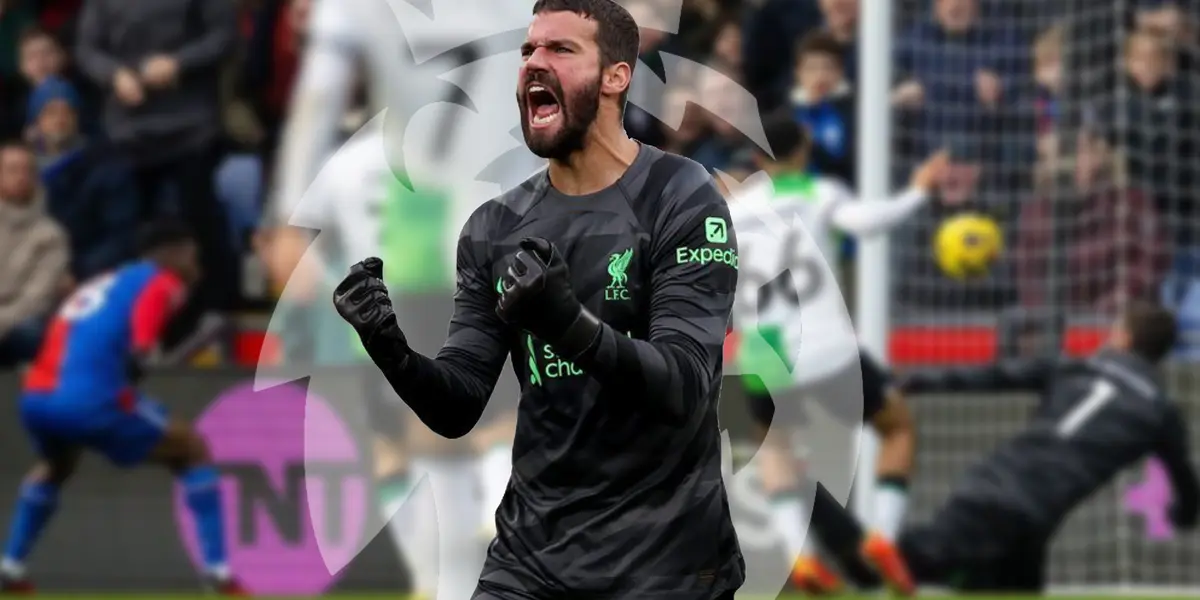 Alisson Becker very euphoric during a match
