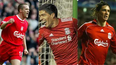 Fernando Torres, Luis Suárez y Michael Owen.