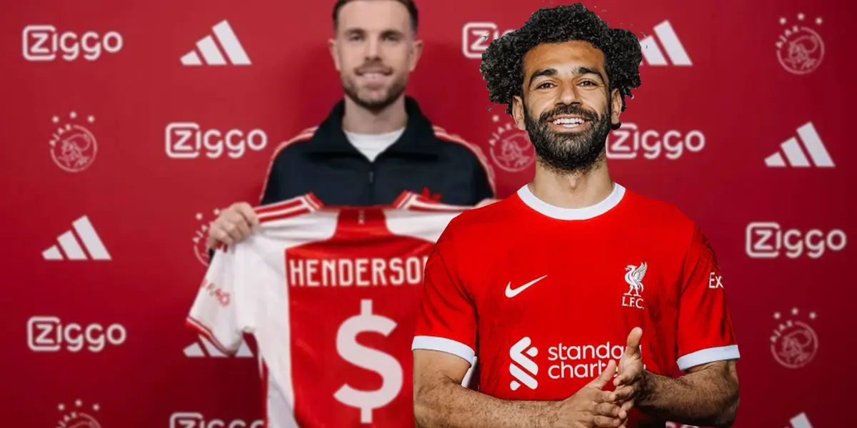 Henderson with the Ajax shirt and Salah with the Reds