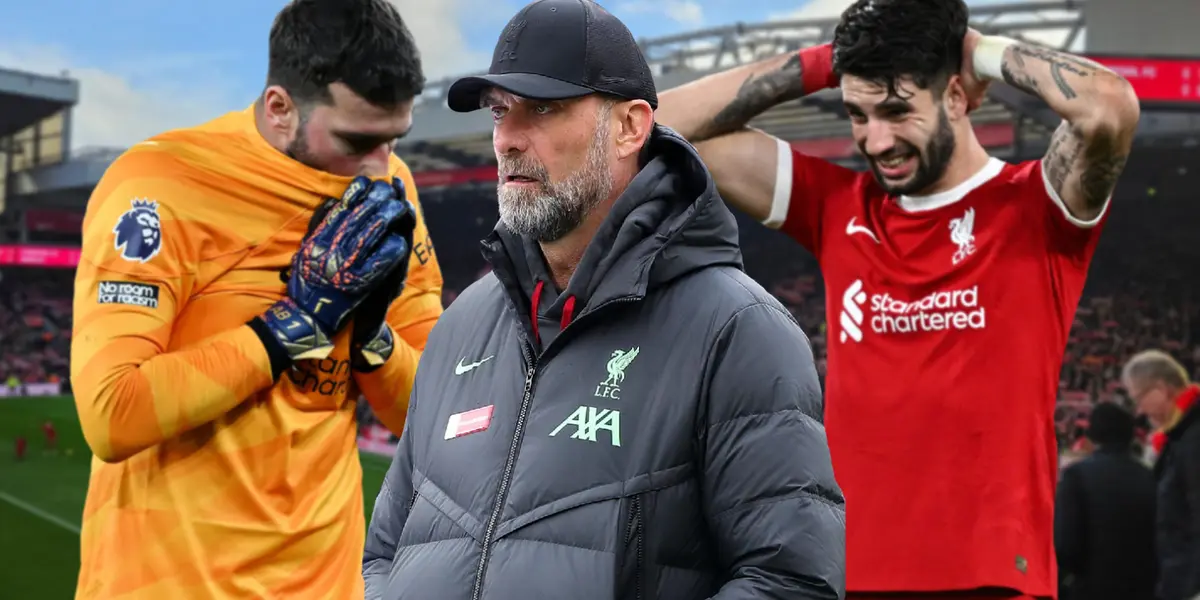 Klopp and his very worried footballers