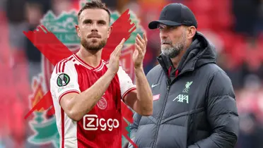 Klopp serious and Henderson with Ajax