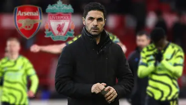 Mikel Arteta very worried and serious