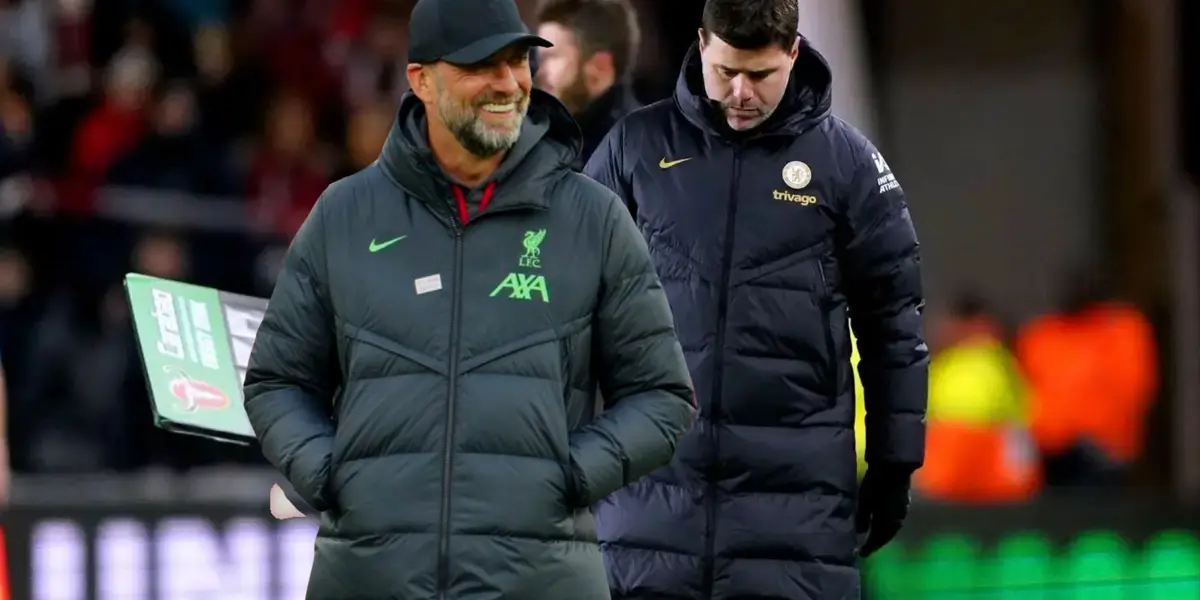 Pochettino sad and Klopp very smiling