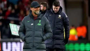 Pochettino sad and Klopp very smiling