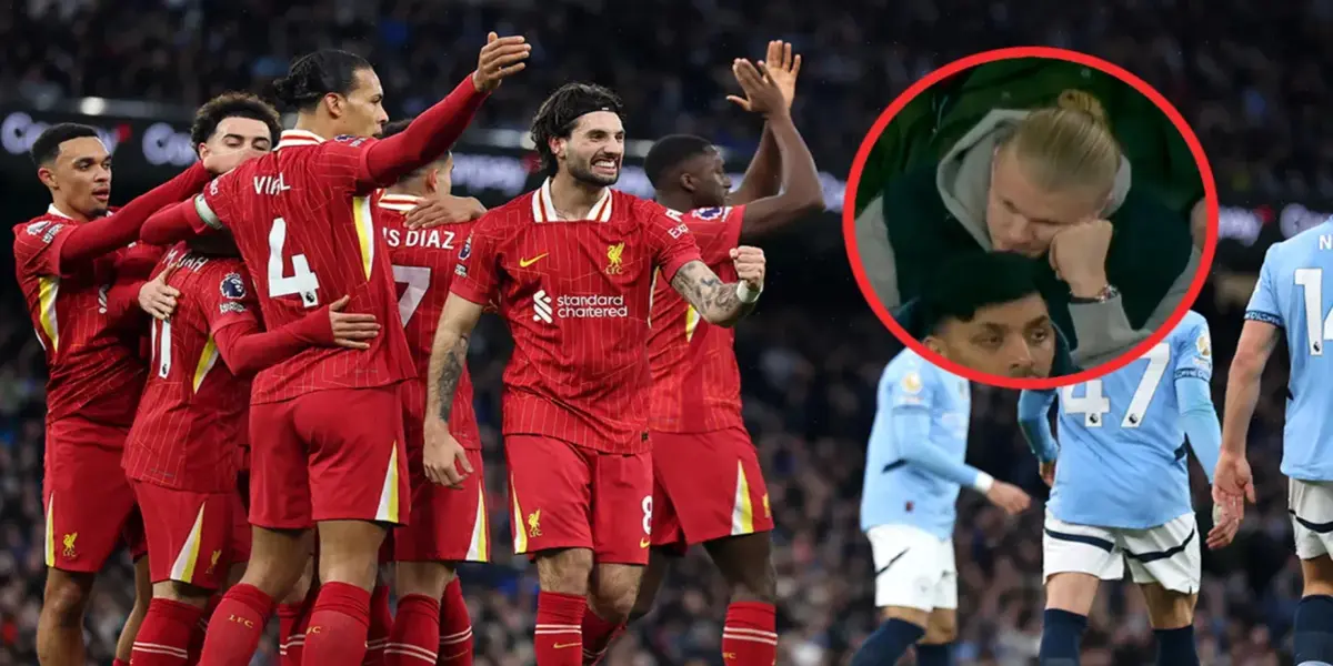 The cameras captured Erling Haaland's reaction to Manchester City's poor form