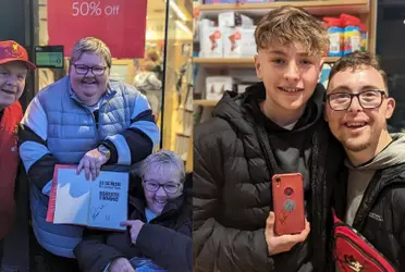 The legendary number nine greeted fans at a book signing today.