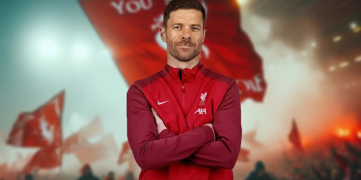 Xabi Alonso with the Liverpool kit at Anfield